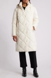 Sam Edelman Hooded Quilted Coat In White