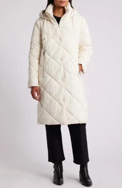 Sam Edelman Hooded Quilted Coat In White