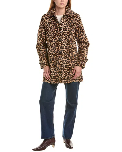 Sam Edelman Hooded Rain Coat In Brown
