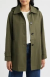 Sam Edelman Hooded Raincoat In Green