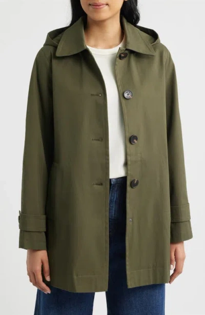 Sam Edelman Hooded Raincoat In Green