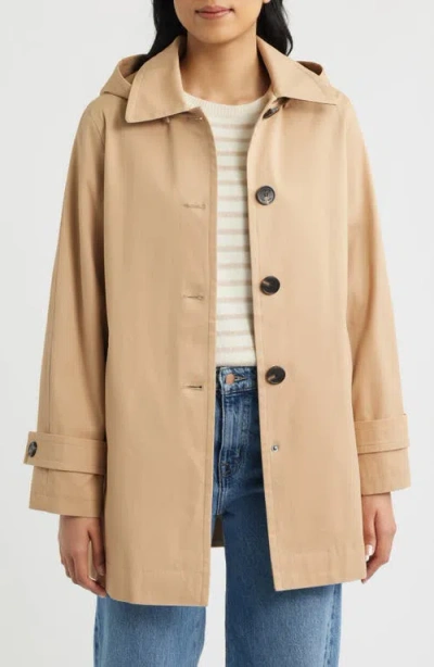 Sam Edelman Hooded Raincoat In Sand