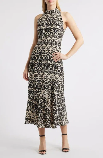 Sam Edelman Ikat Sleeveless Maxi Dress In Black/ecru