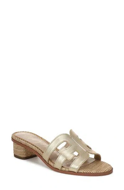 Sam Edelman Illie Block Heel Slide Sandal In Gold