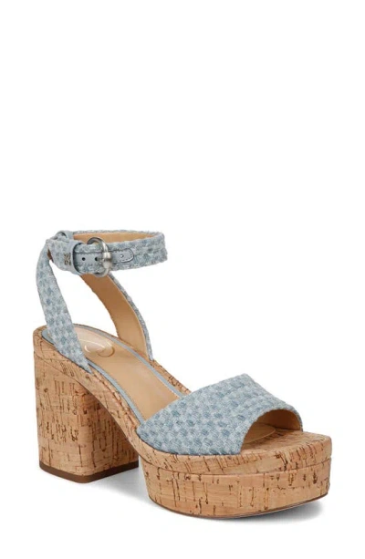 Sam Edelman Immie Wedge Platform Sandal Montrose Blue Denim