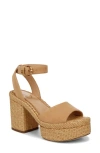 Sam Edelman Immie Ankle Strap Platform Wedge Sandal In Sand Dune