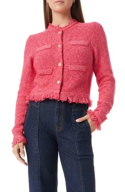 Sam Edelman Indria Fringe Jacket In Pink