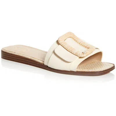 Sam Edelman Inez 4 Womens Leather Slip On Slide Sandals In Neutral