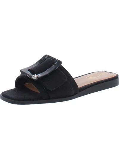 Sam Edelman Inez Womens Buckle Square Toe Slide Sandals In Black