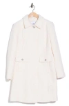 Sam Edelman Bouclé Longline Coat In White