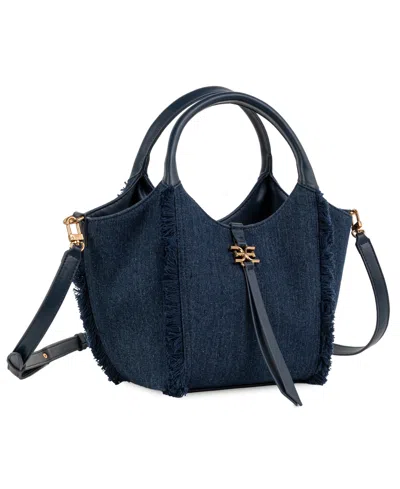 Sam Edelman Irina Large Canvas Tote Handbag In Blue