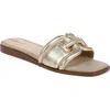 Sam Edelman Irina Slide Sandal Gold Leaf Leather In Gold Leaf