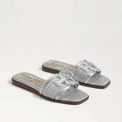 SAM EDELMAN SAM EDELMAN IRINA SLIDE SANDAL SILVER RAFFIA