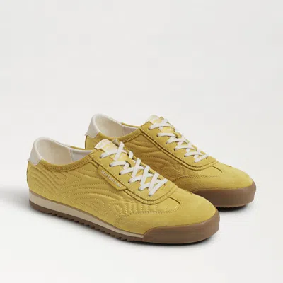 Sam Edelman Isabel Lace Up Sneaker Yellow Flash Suede/leather