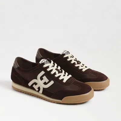 SAM EDELMAN SAM EDELMAN IVEY LACE UP SNEAKER CAFE NOIR BROWN NYLON