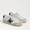 Sam Edelman Womens White Ivey Branded Leather And Suede Low-top Trainers In Multi