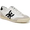 Sam Edelman Womens White Ivey Branded Leather And Suede Low-top Trainers In Gray