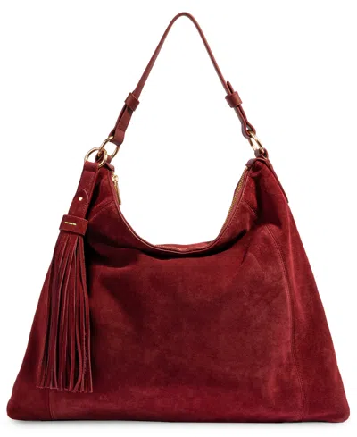 Sam Edelman Jade Convertible Genuine Leather Hobo Handbag In Burgundy