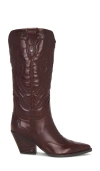 Sam Edelman James Wide Calf Western Boot Spiced Pecan Leather In Spiced Pecan
