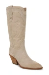 Sam Edelman James Wide Calf Western Boot Ivory Sand Suede