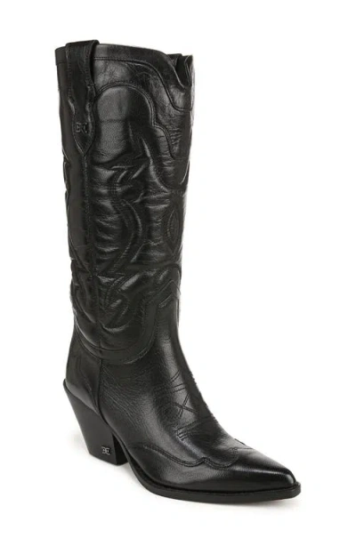 Sam Edelman James Pointed Toe Western Boot In Black