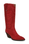 Sam Edelman James Western Boot Red Scarlet Leather In Red Scarlet