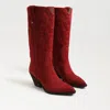 Sam Edelman James Western Boot Red Scarlet Leather