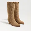 Sam Edelman James Pointed Toe Western Boot In Beige