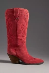 Sam Edelman James Western Boot Red Scarlet Leather In Red
