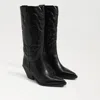 Sam Edelman James Wide Calf Western Boot Black Leather