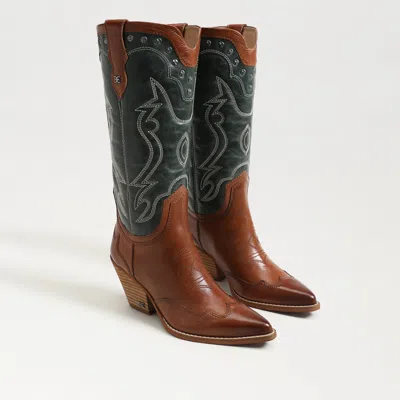 SAM EDELMAN SAM EDELMAN JAMES WIDE CALF WESTERN BOOT GREEN/COPPER LEATHER