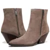 Sam Edelman Jane Women's Desert Olive Suede Ankle Western Boots Gal226 In Brown