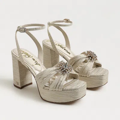SAM EDELMAN SAM EDELMAN JANELLE DRESS SANDAL SOFT GOLD PLISSE METALLIC