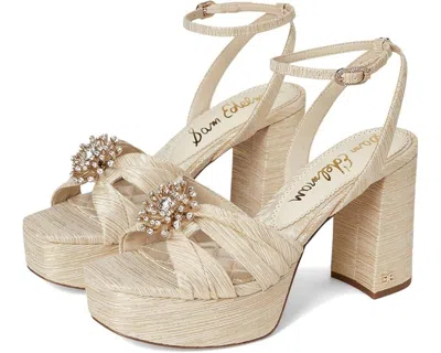 SAM EDELMAN JANELLE J5093F2 WOMEN'S SOFT GOLD CRYSTAL PLATFORM SANDALS VER391