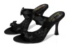 Sam Edelman Jasmine Double Strap Heel Mule Bright White Satin In Black