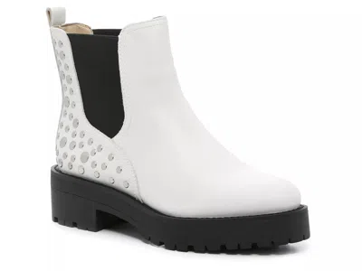 Sam Edelman Jayln Platform Chelsea Boot In White