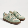 SAM EDELMAN SAM EDELMAN JAYNE LACE UP SNEAKER WASHED PALM/TURQUOISE FABRIC