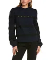 Sam Edelman Jette Cable Lace Sweater In Black