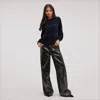 SAM EDELMAN SAM EDELMAN JETTE CABLE LACE SWEATER NAVY