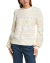 Sam Edelman Jette Cable Lace Sweater In White