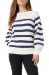 Sam Edelman Joy Stripe Sweater In Gardenia
