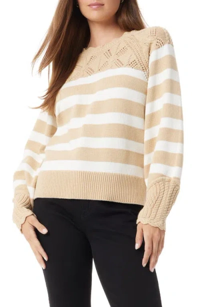 Sam Edelman Joy Stripe Sweater In Tan