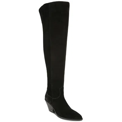 Sam Edelman Julee Womens Leather Pointed Toe Over-the-knee Boots In Black