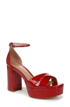 Sam Edelman Jullian Ankle Strap Platform Sandal In Passion Red