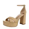 Sam Edelman Jullian Ankle Strap Platform Sandal In Nude