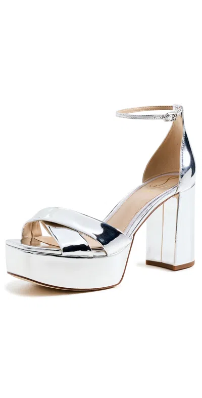 Sam Edelman Women Jullian Platform Heel In Silver In Animal Print