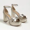 Sam Edelman Jullian Platform Heel Jute Leather In Gold