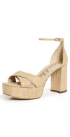Sam Edelman Jullian Ankle Strap Platform Sandal In Bleached Beechwood