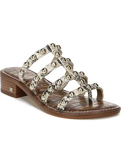 Sam Edelman Juniper Womens Leather Slip On Mule Sandals In Multi