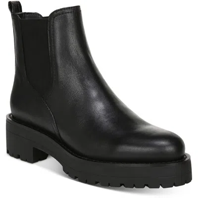 Sam Edelman Justina Womens Mixed Media Ankle Chelsea Boots In Black